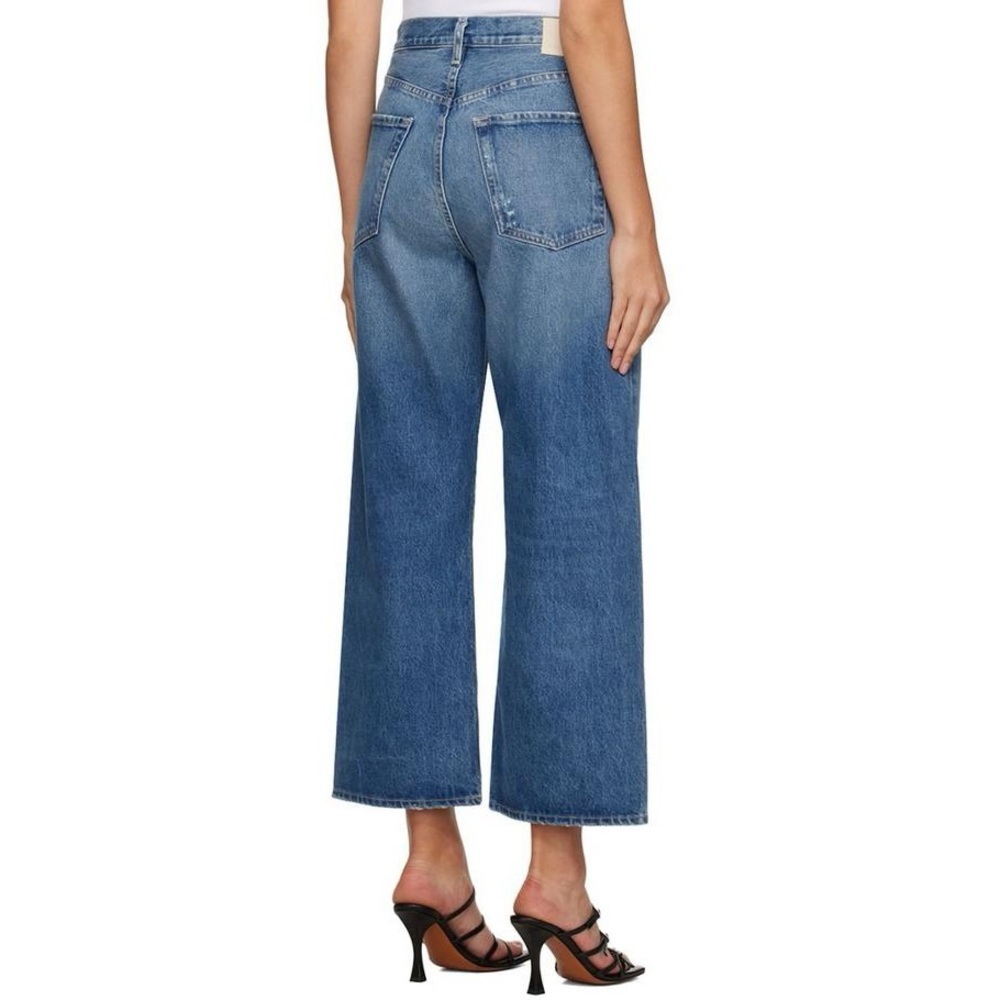 Citizens of Humanity Gaucho Vintage Wide Leg Cropped Jeans in Oasis Blue Denim - Picture 3 of 10